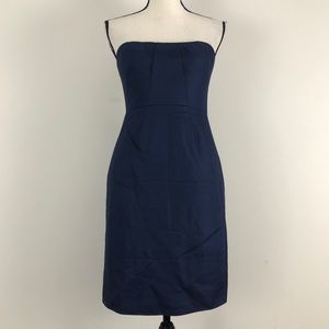 J. Crew Navy Strapless Sheath Dress